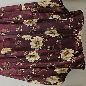 Floral Burgundy Blouse